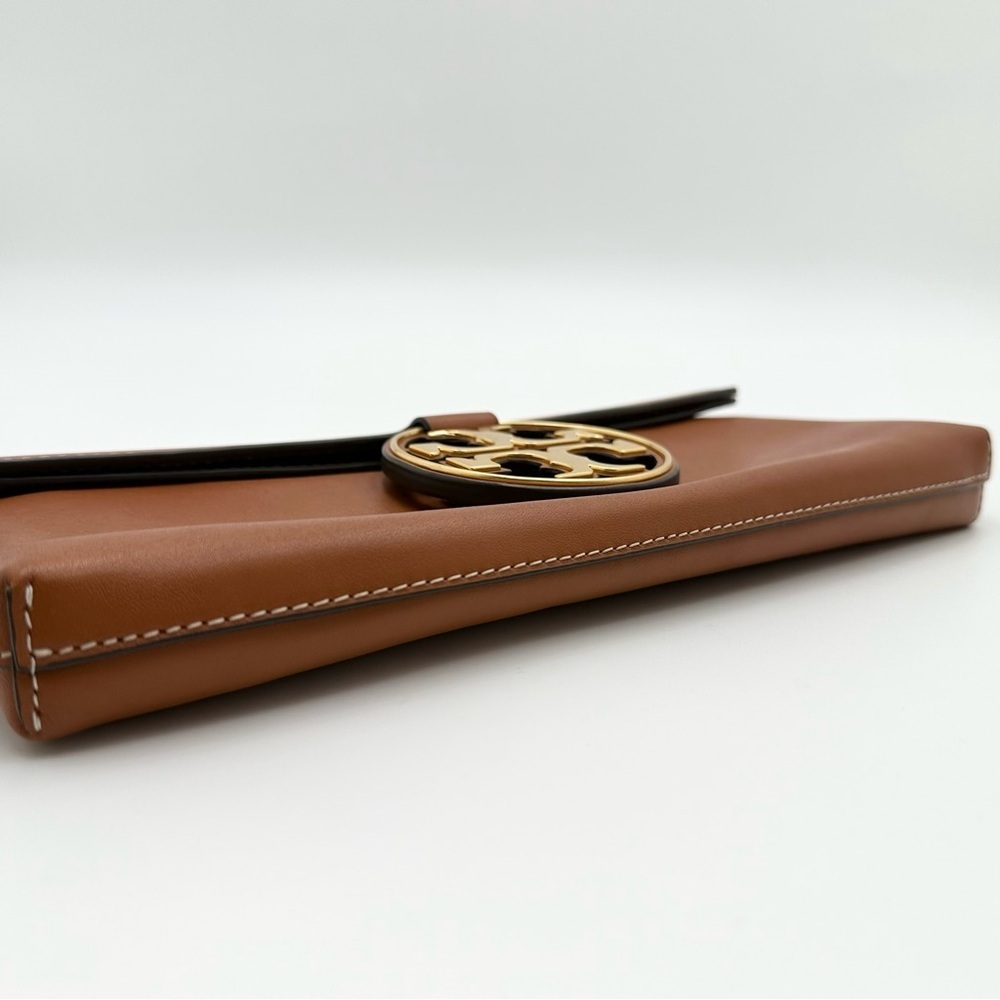 Tory Burch Women's Miller Metal Clutch in Aged Camello - Picture 7 of 14